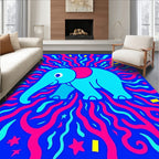 Blue Elephant Festive Streamers Rug