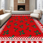 Festive Red Holly Berry Cluster Rug