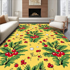 Golden Yellow Berry Branch Repeating Rug