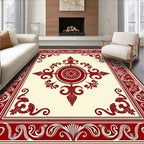 Crimson Cream Ornamental Medallion Rug
