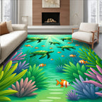 Underwater Sea Turtles And Fish Journey Rug