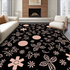Rose Gold Botanical Scattered Dots Rug