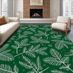 White Spruce Branches Deep Green Background Rug