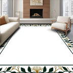 Emerald Green Golden Foliage Border Rug
