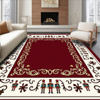 Crimson Cream Toy Soldier Border Rug