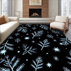 Light Blue Winter Branch Stars Rug