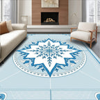 Ice Blue Starburst Mandala Rug