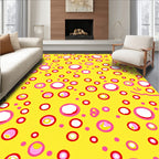 Vibrant Yellow Pink Bubble Collage Rug