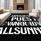 Bold Black Serif Alphabet Collage Rug