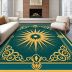 Golden Sunburst Emerald Border Rug