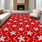 Crimson Snowflake Ornament Repeat Rug