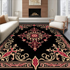 Crimson Gold Elaborate Filigree Rug