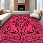 Fuchsia Swirl Floral Baroque Rug