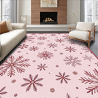 Rose Pink Snowflake Collage Rug