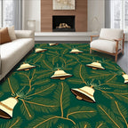 Elegant Cream Bell Pine Branch Rug