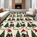 Festive Gnome And Christmas Tree Repeat Rug