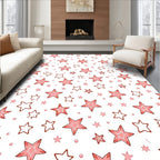 Pink Star Confetti Scattered Stars Rug