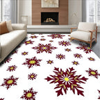 Crimson Yellow Snowflake Cascade Rug