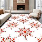 Vibrant Red Starburst Medallion Repeat Rug