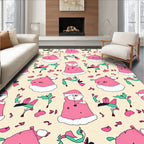 Pink Festive Santa Hat Scatter Rug