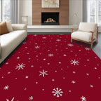 Red White Winter Flurry Sprinkle Rug