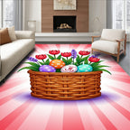 Spring Tulip Easter Egg Basket Rug