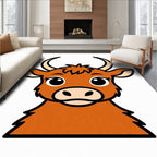 Cute Brown Highland Cow Portrait Rug