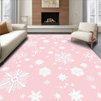 Pale Pink Falling Snowflakes Rug