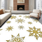 Golden Glitter Snowflake Medallion Rug