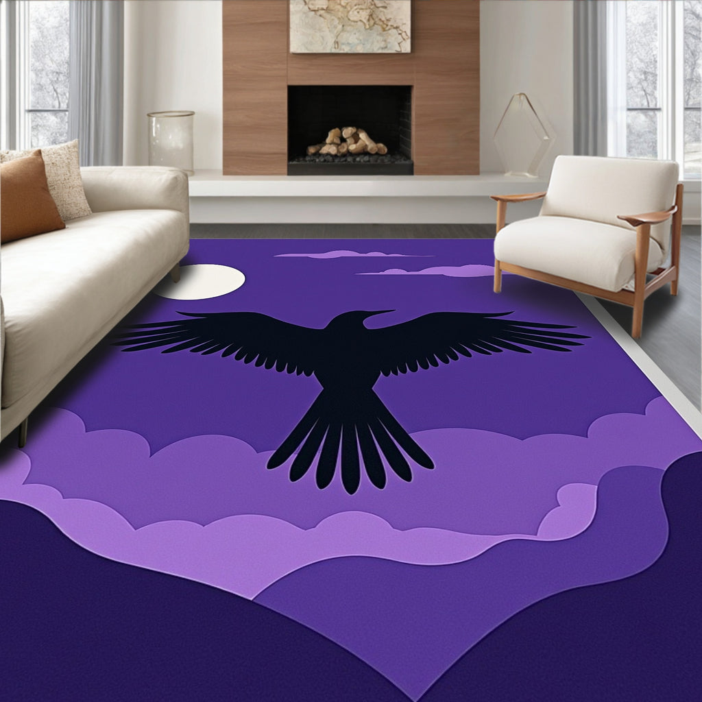 Night Raven Purple Sky Rug