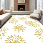 Golden Starburst Floral Scattered Rug