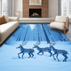 Winter Forest Herd Deer Rug