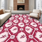Crimson Bird Floral Diamond Rug