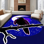 Moonlit Raven Perched on Branch Rug