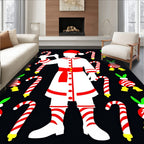 Christmas Candy Cane Figure Red White Rug