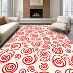 Crimson Swirl Organic Forms Rug