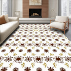 Brown Gold Starburst Geometric Array Rug