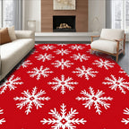 Crimson Snowflake Repeat Rug