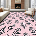 Pink Palm Frond Scatter Rug