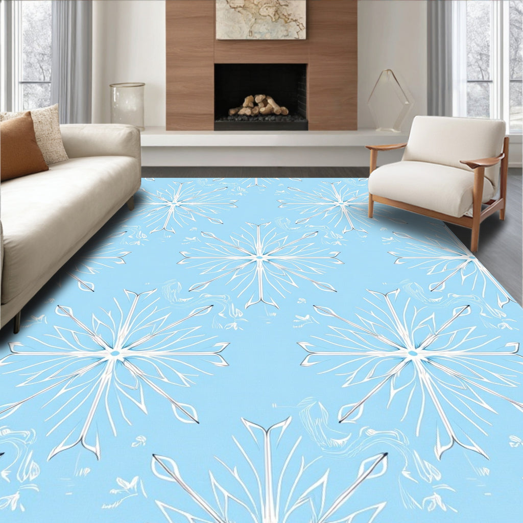 Winter Sky Snowflake Medallion Rug