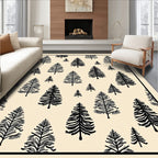 Black Pine Forest All Over Rug