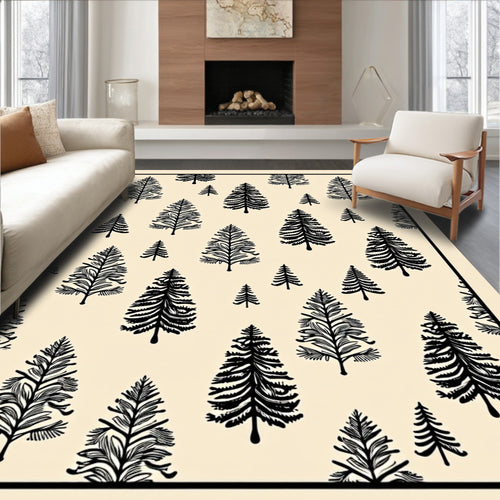 Black Pine Forest All Over Rug