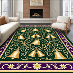 Gilded Bell Vine Floral Border Rug