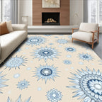 Blue Floral Sunburst Medallion Rug
