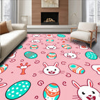 Whimsical Bunny Easter Egg Collage Rug