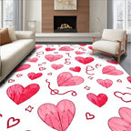 Sweet Pink Heart Collage Rug