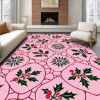 Pink Holly Berry Twig Arrangement Rug