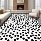 Modern Black Polka Dot Scatter Rug