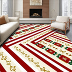 Red Cream Golden Festive Crackers Rug