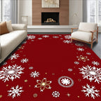 Crimson Snowflake Medley Winter Graphic Rug